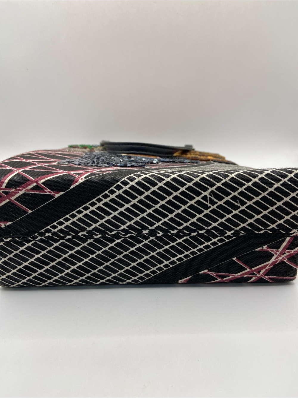 Vintage Ocean Drive Handbag Shoulder Purse Sequined Beaded Art Deco Black - Picture 8 of 9